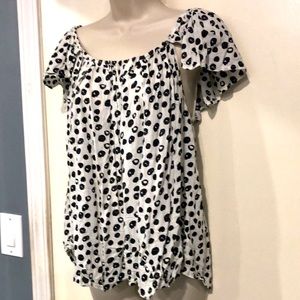 Anthropologie Maeve Cap Sleeve Polka Dot Blouse